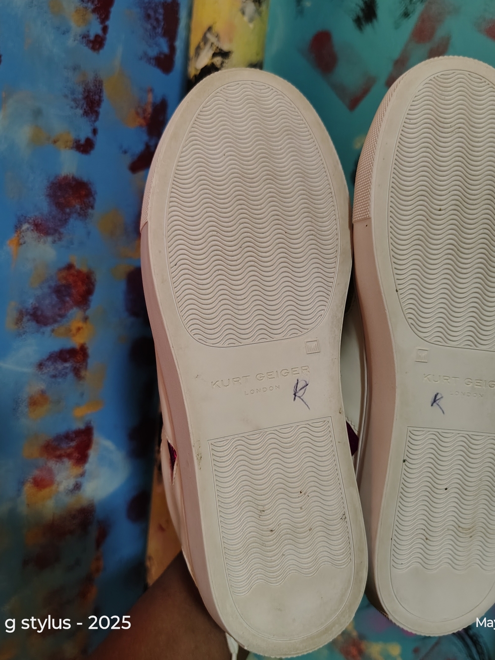 😎🔥🔥 KURT GEIGER - White Leather Sneakers with Metallic Leather Hearts 🌈 - Picture 6 of 15